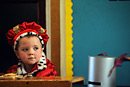 A boy is dressed as a king for his nativity play