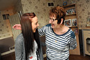 A mother and daughter celebrate the girls exam results