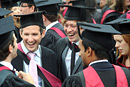 Happy graduates celebrate their results 