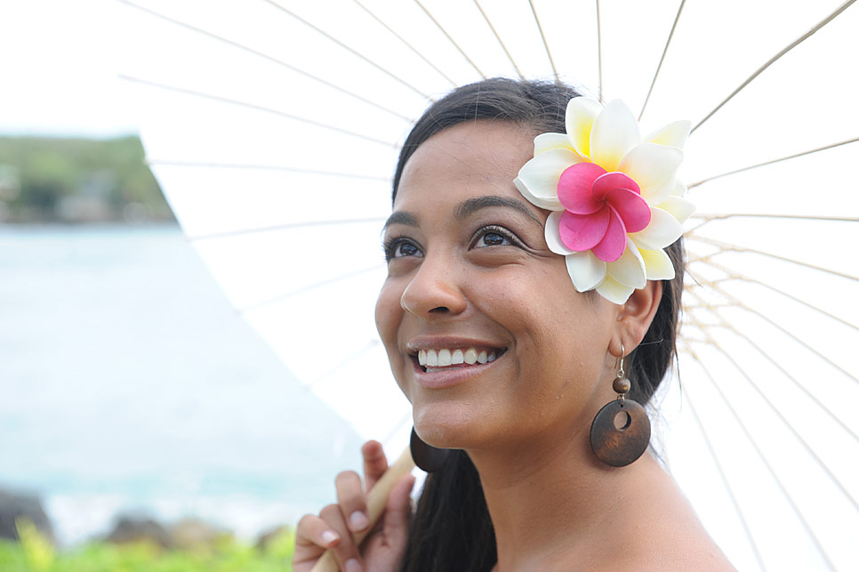 A bridesmaid soaks up the sunshine