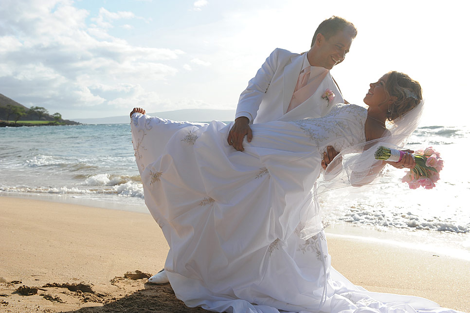 Will & Raquel having fun on the beach