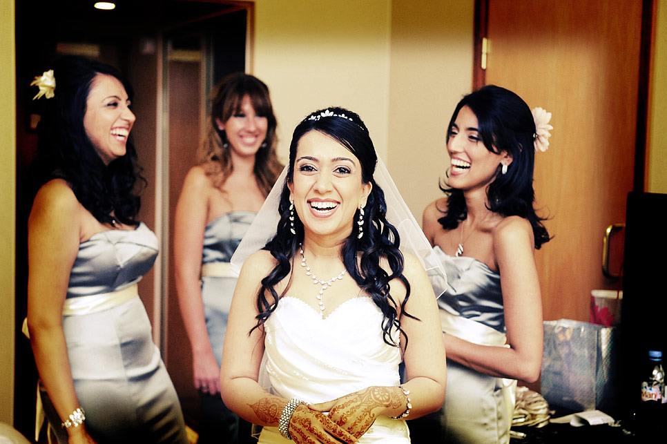 The bride and bridesmaids