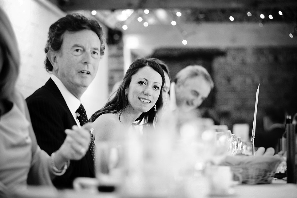 Bride listens to the speeches