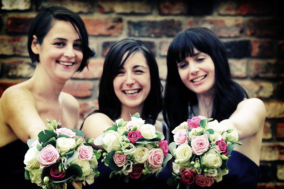 Beautiful bridesmaids with beautiful flowers